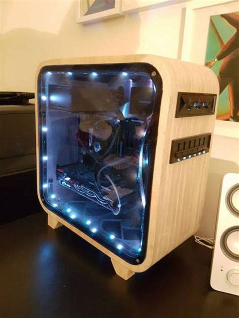 student crafted  amazing handmade wooden computer