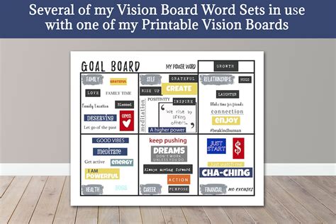 Vision Board Words Dream Board Printables Manifest Cards Etsy