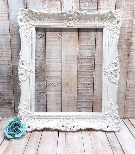 Large Shabby Chic Vintage Ornate Picture Frame Painted Antique Etsy