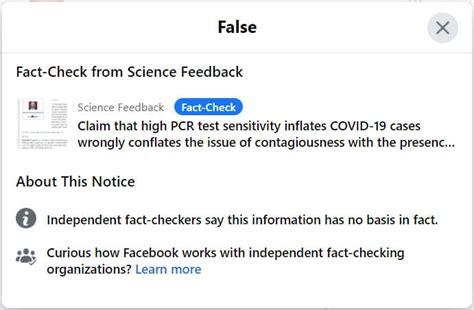 Facebook “fact Check” Lies About Pcr Tests And Covid 19 “cases”