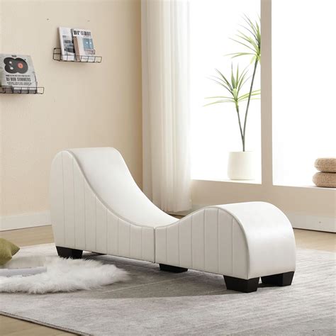 Baboom Yoga Chaise Lounge Furniture Yoga Collection Modern Faux Leather Curved