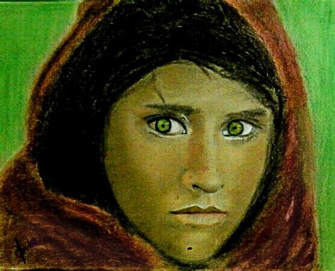 Pencil And Paint The Afghan Girl