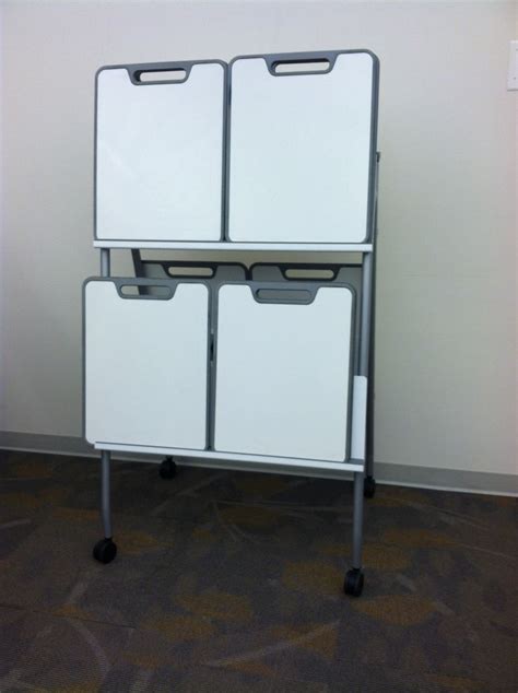 Rack With Small Portable Whiteboards In A Large Collaborative Project