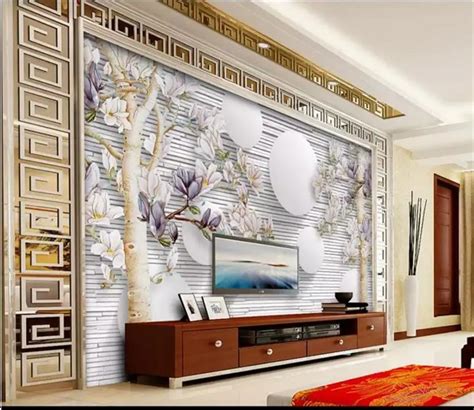 Custom Size 3d Photo Wallpaper Living Room Mural Jade Orchid Tree