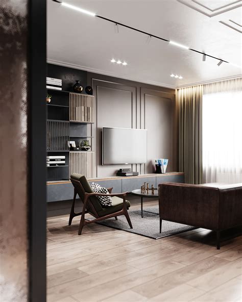 Apartment For A Bachelor On Behance Interior Design Living Room