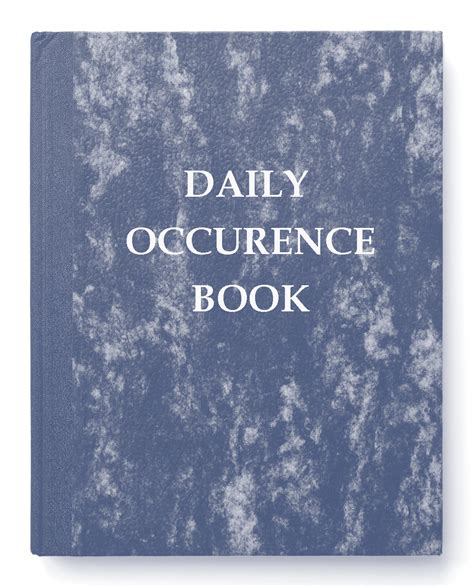 The daily occurrence book, similar to a policeman's notebook, is an important document that can carry legal significance and should lie at the heart of any good corporate security operation. Daily Occurrence Book Report: A Guide on what to Record