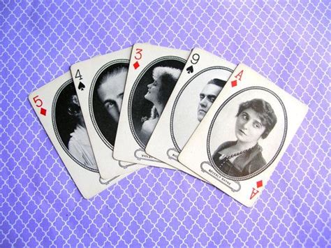 Silent Film Star Playing Cards Antique Playing Cards Movie Etsy