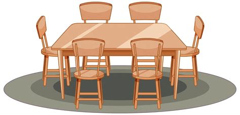 Wooden Table And Chair Cartoon Style 1522242 Vector Art At Vecteezy