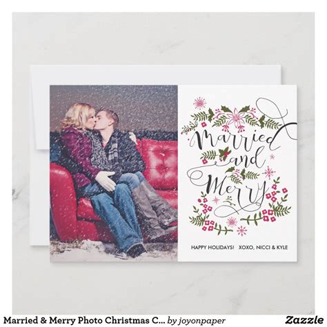 Married And Merry Photo Christmas Cards Newlywed In 2020