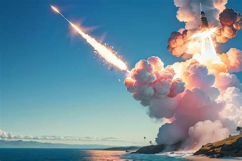 Premium Ai Image Anti Aircraft Missile Launch Satellite Space