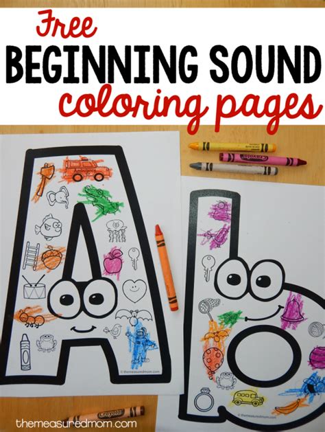 Beginning Sounds Coloring Pages The Measured Mom