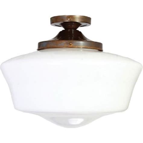 Watch our video for step by step instructions & advice on putting a light on a fan. Old School House Semi Flush Ceiling Light Opal Glass Bowl ...