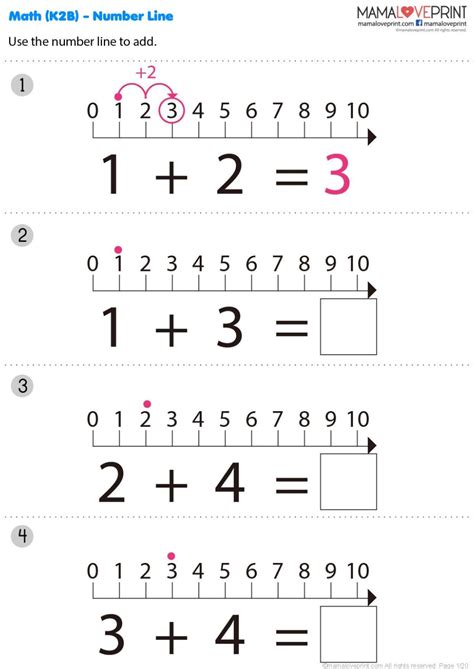 Number Line Within 10 Kindergarten Math Worksheet Kindergarten Math