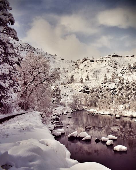 Winter Reflections April Snow In The Poudre Canyon Colora Never
