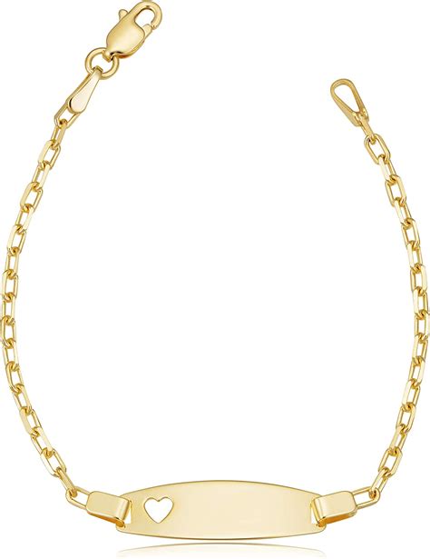 Kooljewelry 14k Yellow Gold Cable Link Baby Id Bracelet