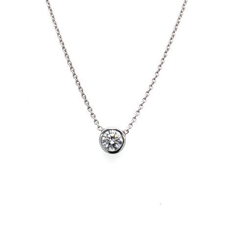 18k White Gold 44ct Bezel Set Diamond Necklace Nagi