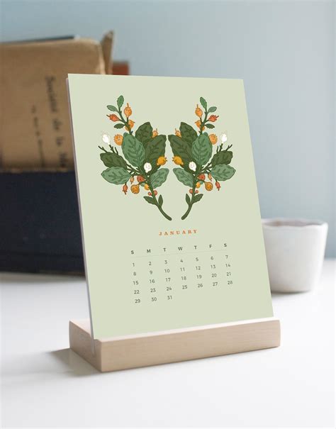 Refill Cards For 2023 Botanical Desk Calendar Wooden Stand Etsy