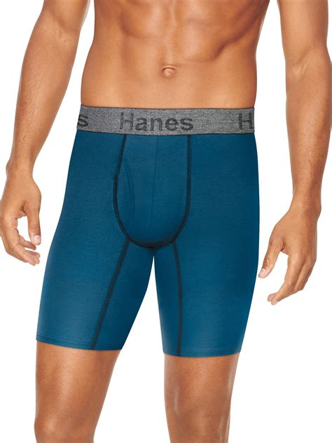 Hanes Mens Comfort Flex Fit Cotton Stretch Long Leg Boxer Brief 3 2