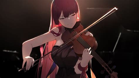 Girls Frontline Girl Playing Violin With Black Background 4k Hd Games