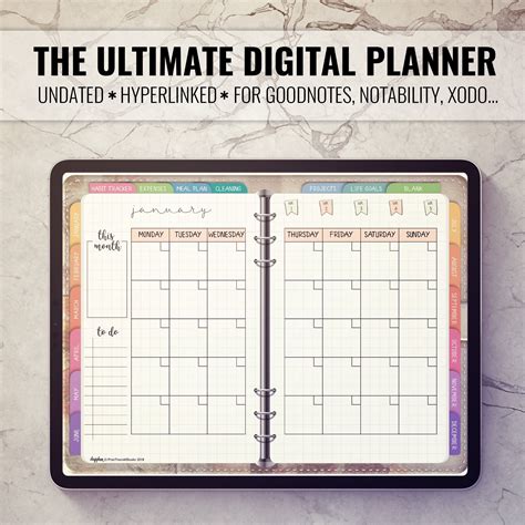 Digital Planner Ipad Planner Goodnotes Planner Undated Daily Etsy