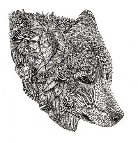 Wolf Detail Galore Animal Coloring Pages Adult Coloring Pages