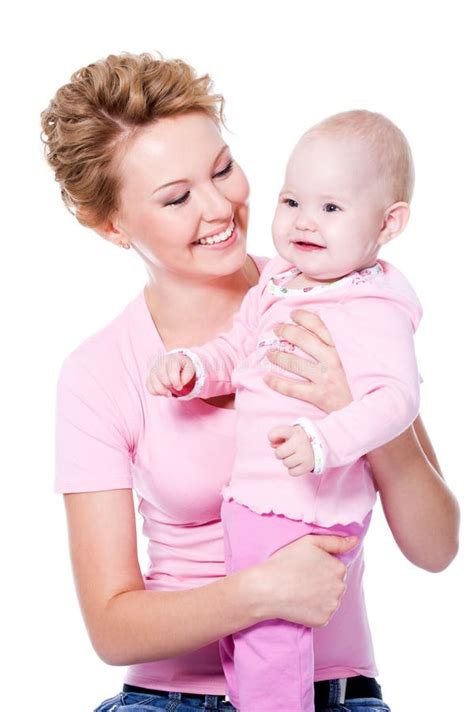 Beautiful Happy Mother With Baby Stock Photo Image Of Love Copyspace