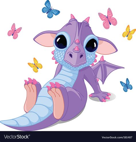 Cartoon Baby Blue Dragon Sitting Premium Vector