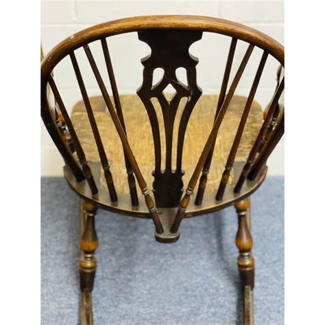 Antique 1800s Windsor Rocking Chair With Rush Seat Chairish
