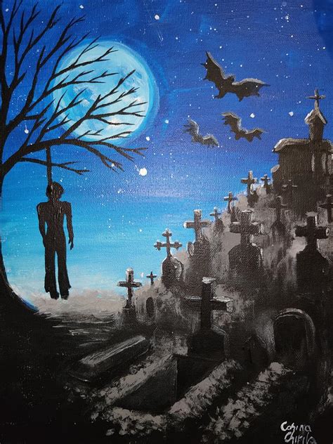A Suicide Next To The Cemetery Painting By Chirila Corina Fine Art