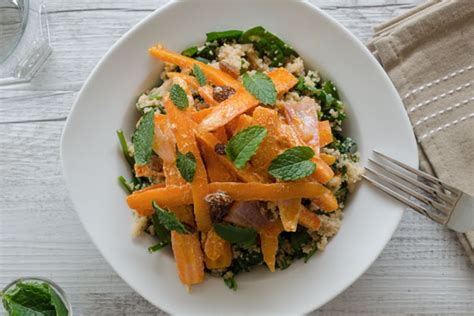 Harissa Glazed Baby Carrot Salad With Pomegranate Molasses And Spinach