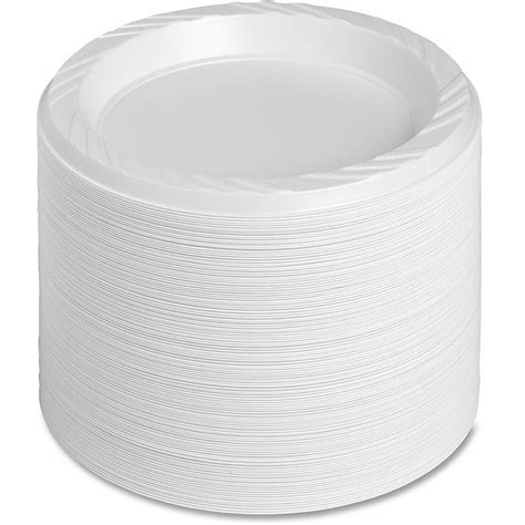 Genuine Joe Reusable Plastic Plates White 6 125 Pack Gjo10327