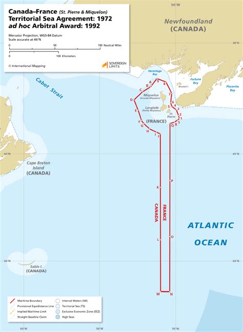 Canadafrance St Pierre And Miquelon Maritime Boundary Sovereign Limits