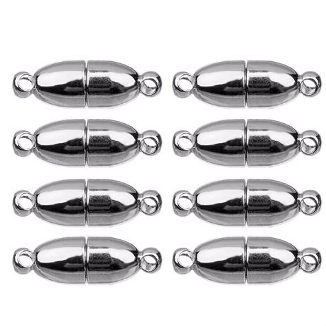 10pcslot 18x6mm Rhodium Color Strong Magnetic Clasps For Diy Necklace