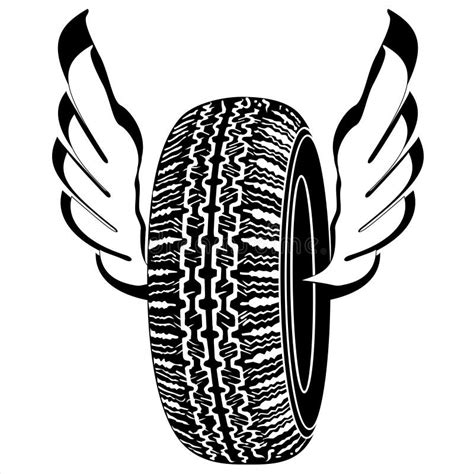 Logo Opona Z Skrzydłami Dla Drogowego Transportu Ilustracja Wektor Ilustracja złożonej z