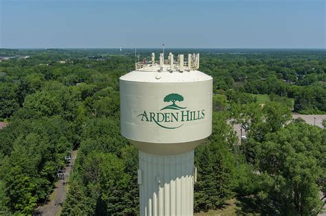 Drone Aerial View Arden Hills Water Tower Photograph By Greg Schulz