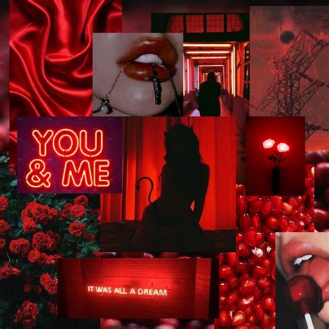 Red Mood Board Neon Red Asthetic Mood Board Stunning Wallpapers
