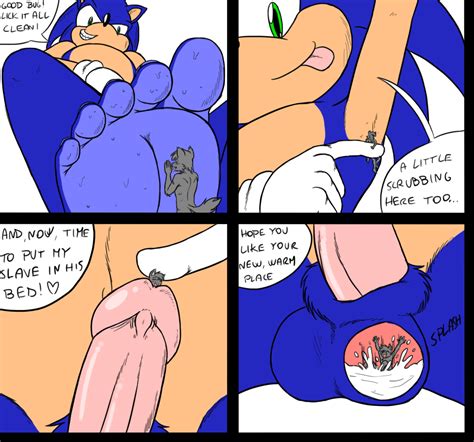 rule 34 armpits balls blue fur cock vore comic cum english text feet furry gigantic hedgehog
