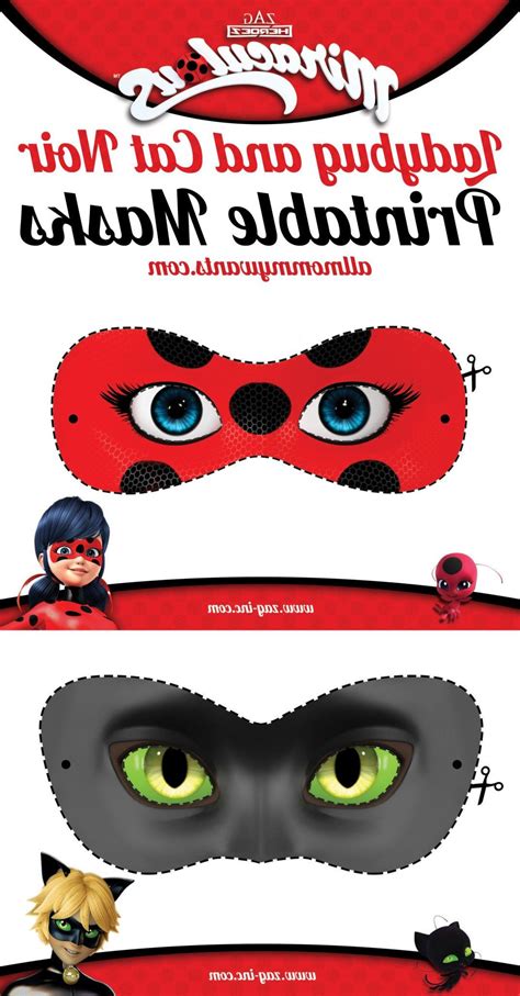 Voir plus d'idées sur le thème coloriage masque, coloriage, masque. Printables Miraculous Adventures of Ladybug and Cat Noir ...
