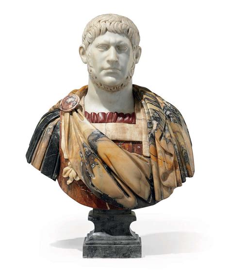 A Polychrome Marble Bust Of A Roman Emperor After The Antique