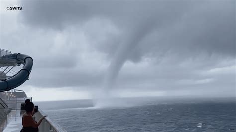 Watch Huge Sea Tornado Narrowly Pass By Ship Talker
