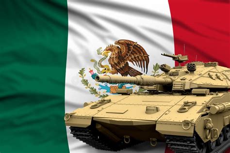 Heavy Tank With Fictional Design On Mexico Flag Background Modern