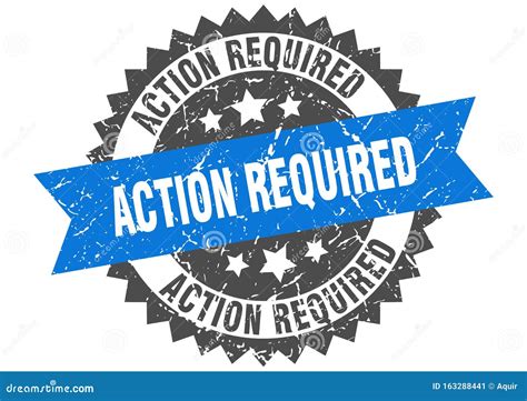 Action Required Round Grunge Stamp Action Required Stock Vector