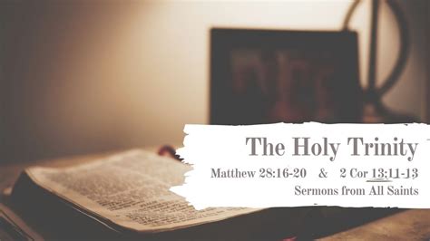 Sermon For Trinity Sunday 7th June 2020 Youtube