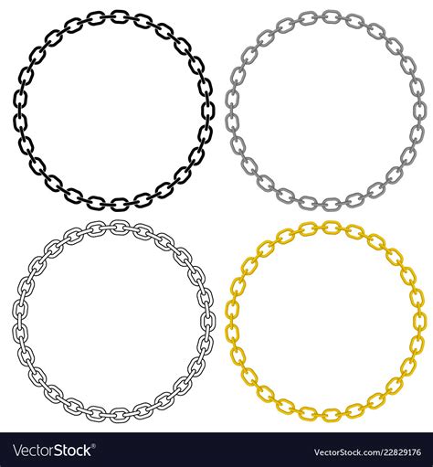 Chain Circle Svg Chain Cut File Chain Outline Clip Art By Ld Digital