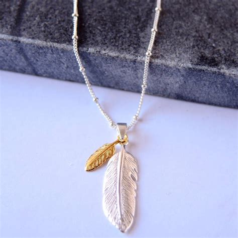 Sterling Silver Feather Necklace By The Alphabet T Shop