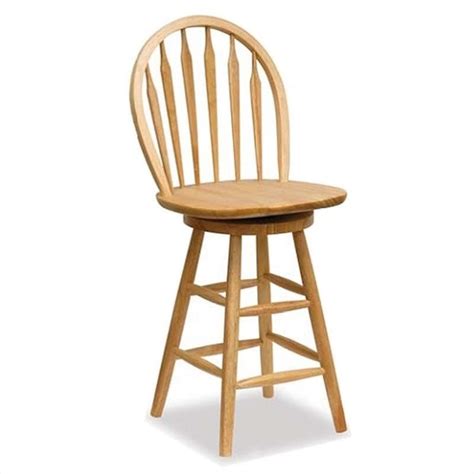 There is a high wooden bar stools with backs. 24" Swivel Seat Bar Stool in Natural - 89624