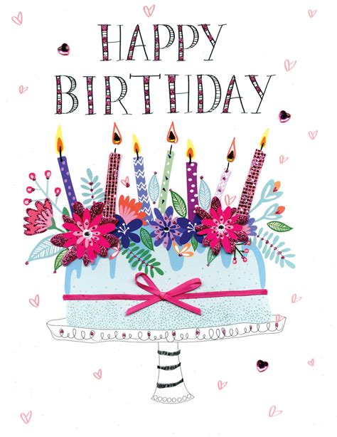Happy Birthday Cake And Candles Gigantic Greeting Card A4 Sized Cards Cards