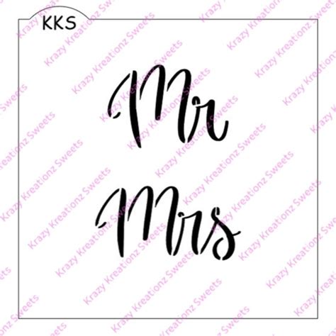 Mr And Mrs Cookie Stencil 2 In 1 Stencil Wedding Stencil Etsy