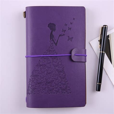 Bsd020 Pretty Butterfly Lady Vintage Travelers Notebook Diary Notepad