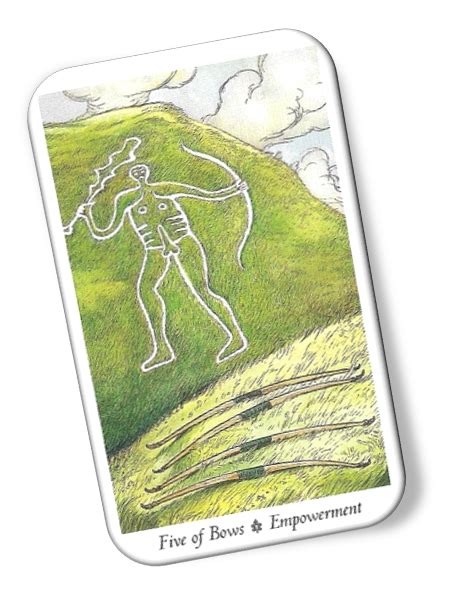 In the wildwood tarot by mark ryan, this card is called the green woman. Five of Bows Wildwood Tarot Card Meanings - Empowerment | TarotX